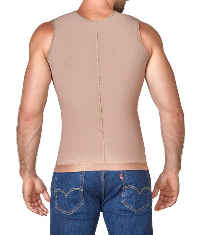 Model Wearing Men’s Shaping Vest with Zipper – High Compression