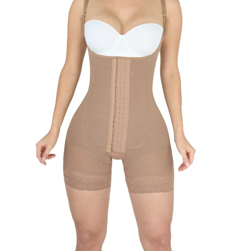 Model Wearing Body Short with Hooks Shaper High Compression
