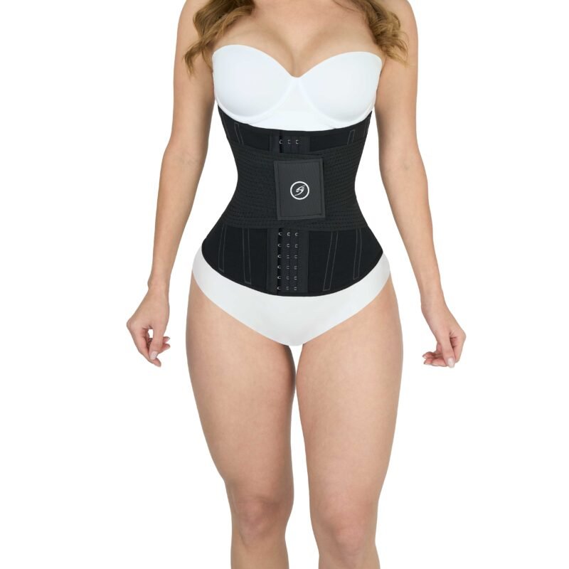 Model Wearing Hourglass Waist Cincher with Elastic – Max Compression